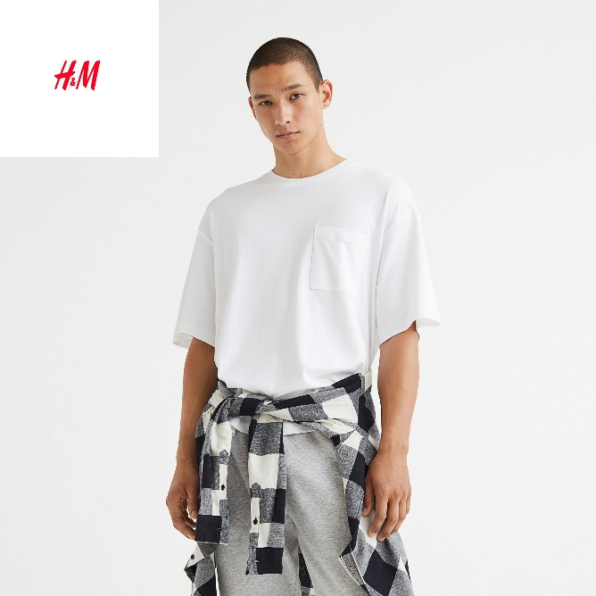 KAOS POLOS SAKU HNM PRIA DAN WANITA / KAOS POCKET POLOS 24S