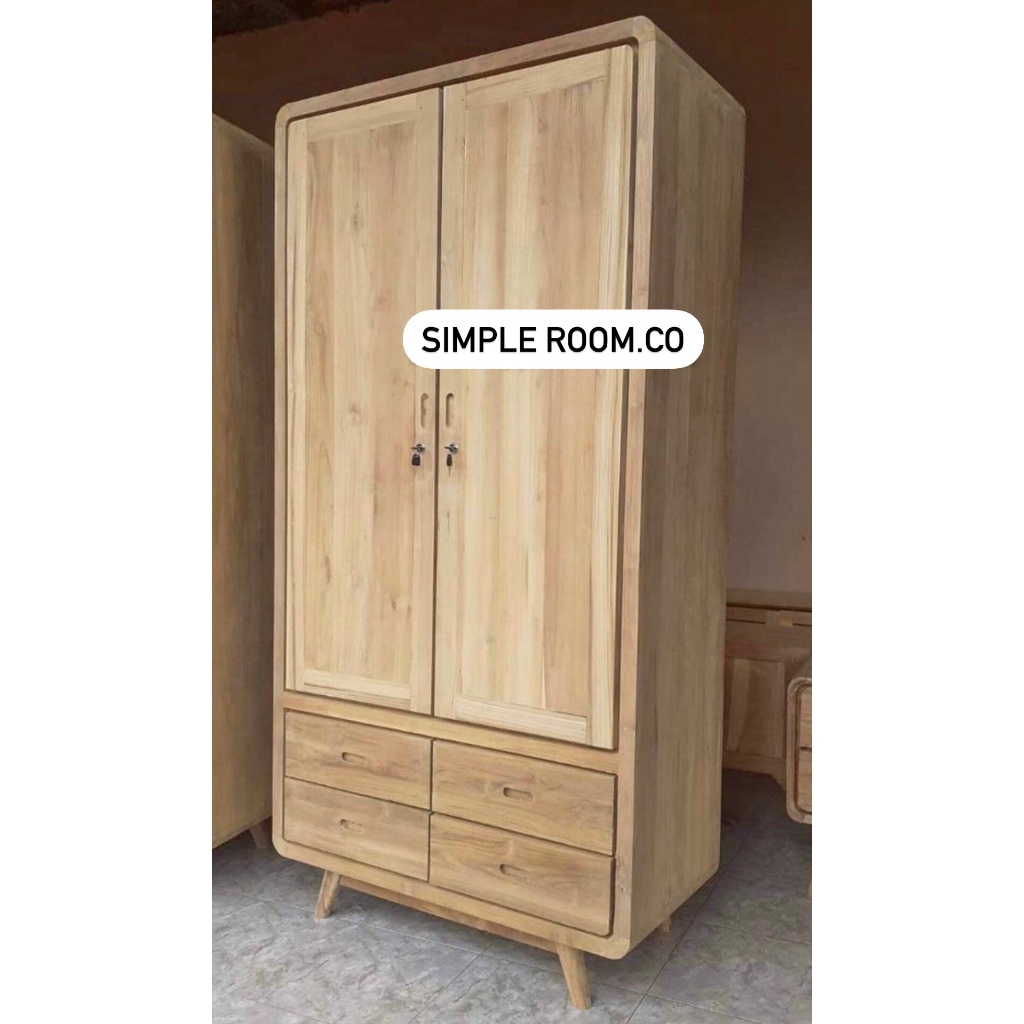 Lemari pakaian minimalis kayu jati furniture
