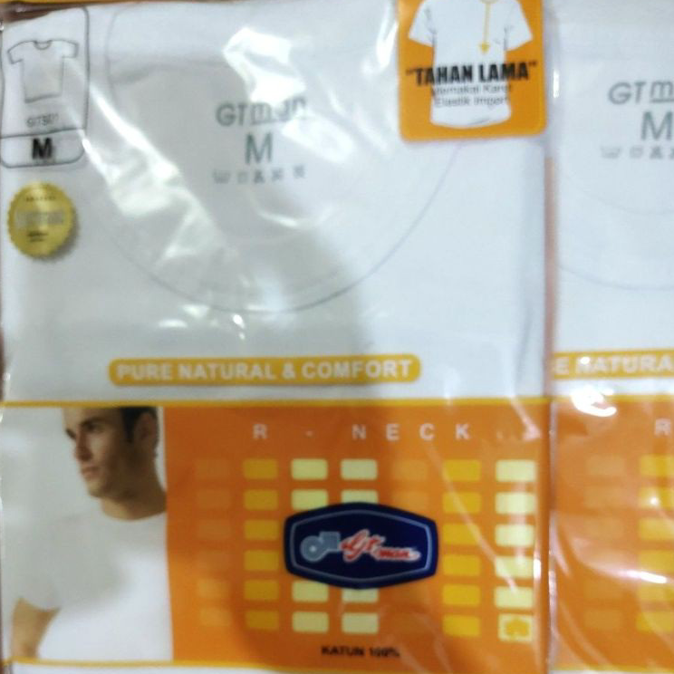 STOK SEDIKIT OBLONG GT MAN PUTIH PRIA / OBLONG GT MAN O NECK / T SHIRT KAOS DALAM GT MAN / OBLONG GT