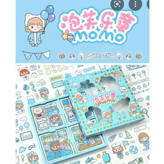 

5.5 Brand [GS] ORIGINAL Stiker Momo 100 lembar pcs box 100pcs 2d lembar Botol Minum Viral Korea Anak Lucu Sticker Kartun Motif Anti Air Dekorasi Handbook Scrapbook DIY Waterproof Dapet Box