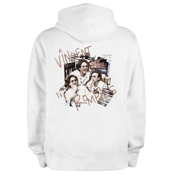 Jaket White Hoodie Vincent Rompies Hoodie Sweater Bahan Cotton Fleece