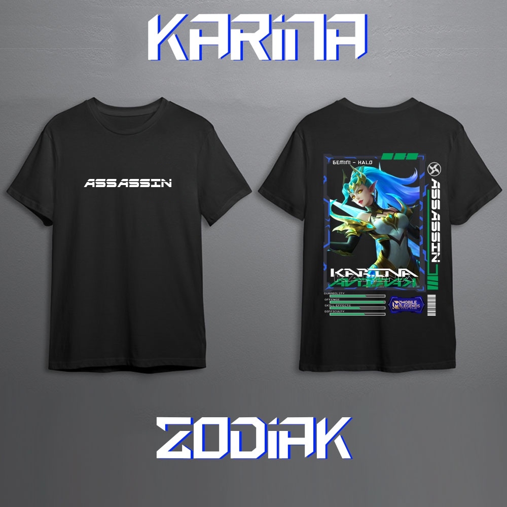 Kaos Pria Mobile Legend Hero KARINA ASSASSIN Skin Keren//Kaos Mobile Legend//Kaos ML//Kaos KARINA AS