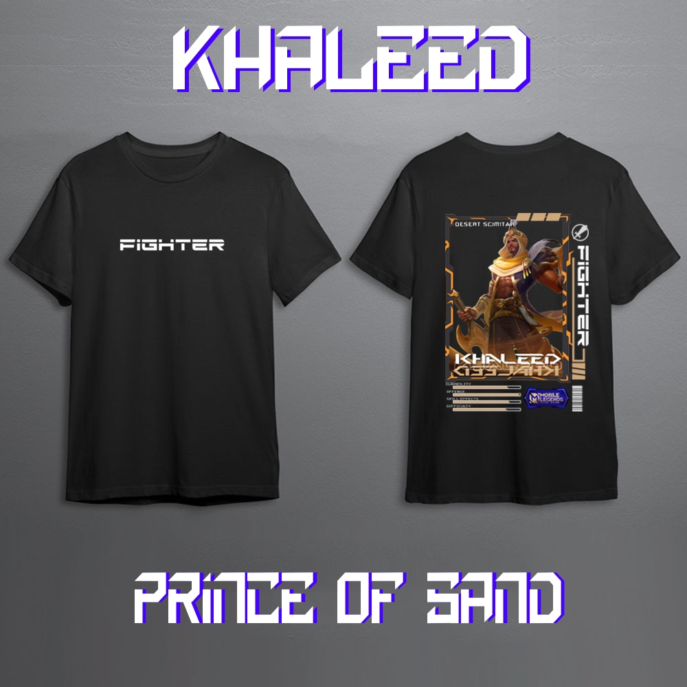 Kaos Pria Mobile Legend Hero KHALEED FIGHTER Skin Keren//Kaos Mobile Legend//Kaos ML//Kaos KHALEED F