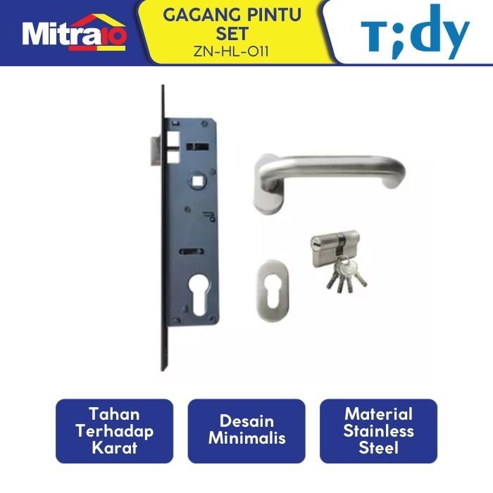 Tidy Handle Gagang Pintu Aluminium ZN-HL-011 (Set)