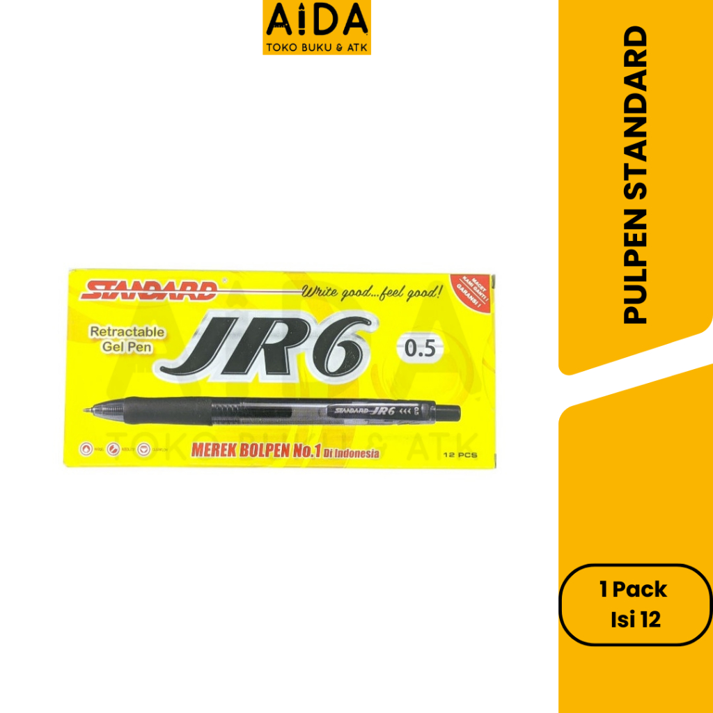 

Pulpen Standard JR6 0.5 Bulpen Murah Ballpoint Standard 1 Pak(isi 12)