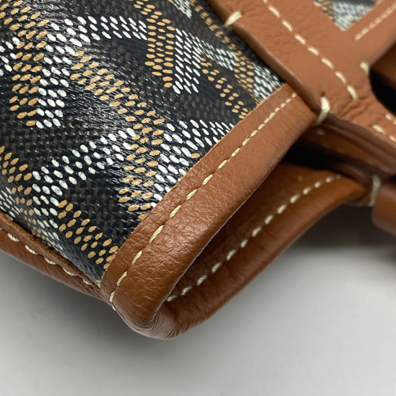 goyard mini anjou black tan well used