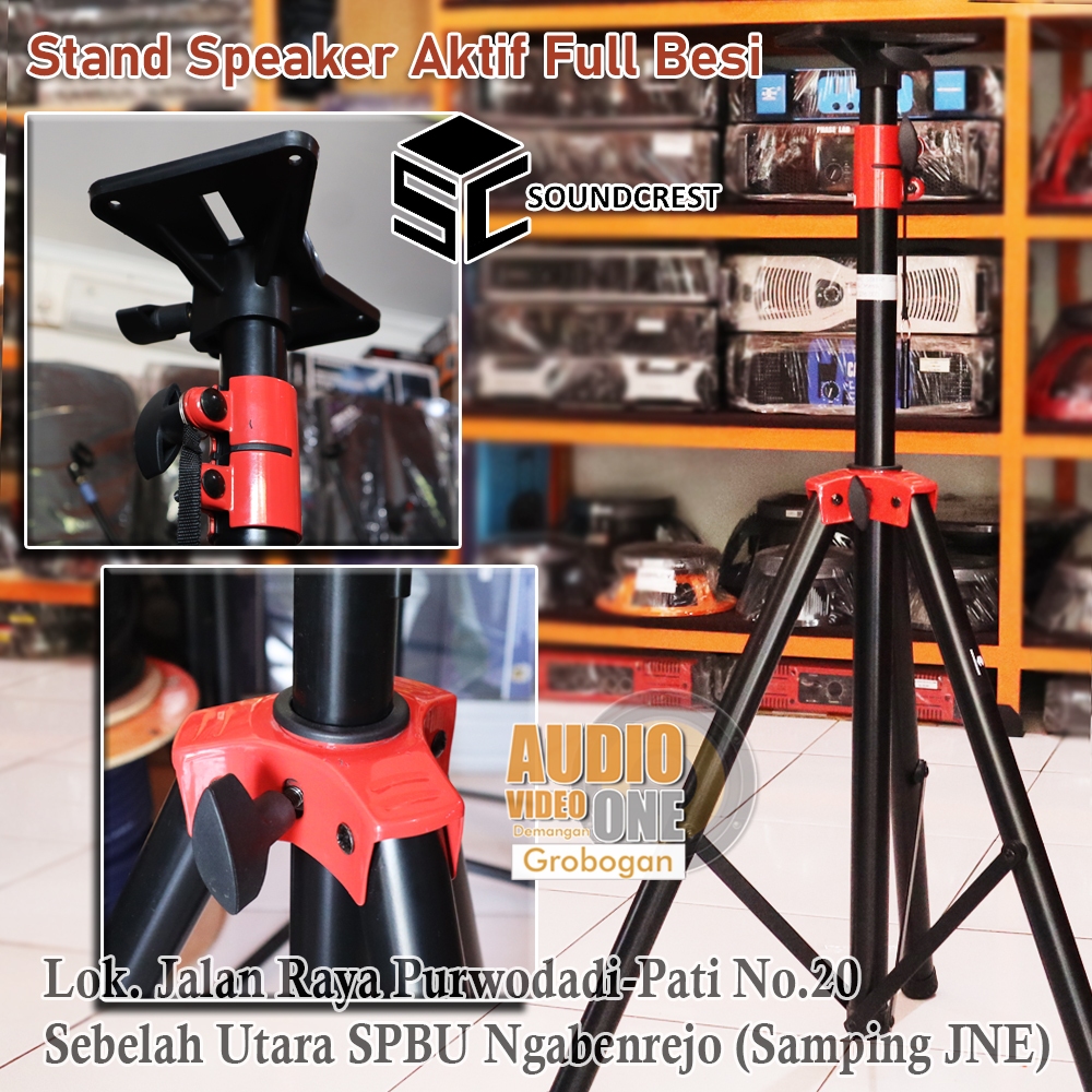 Stand Speaker Full Besi Soundcrest S-16 Original Tiang Speaker Aktif Anti Patah