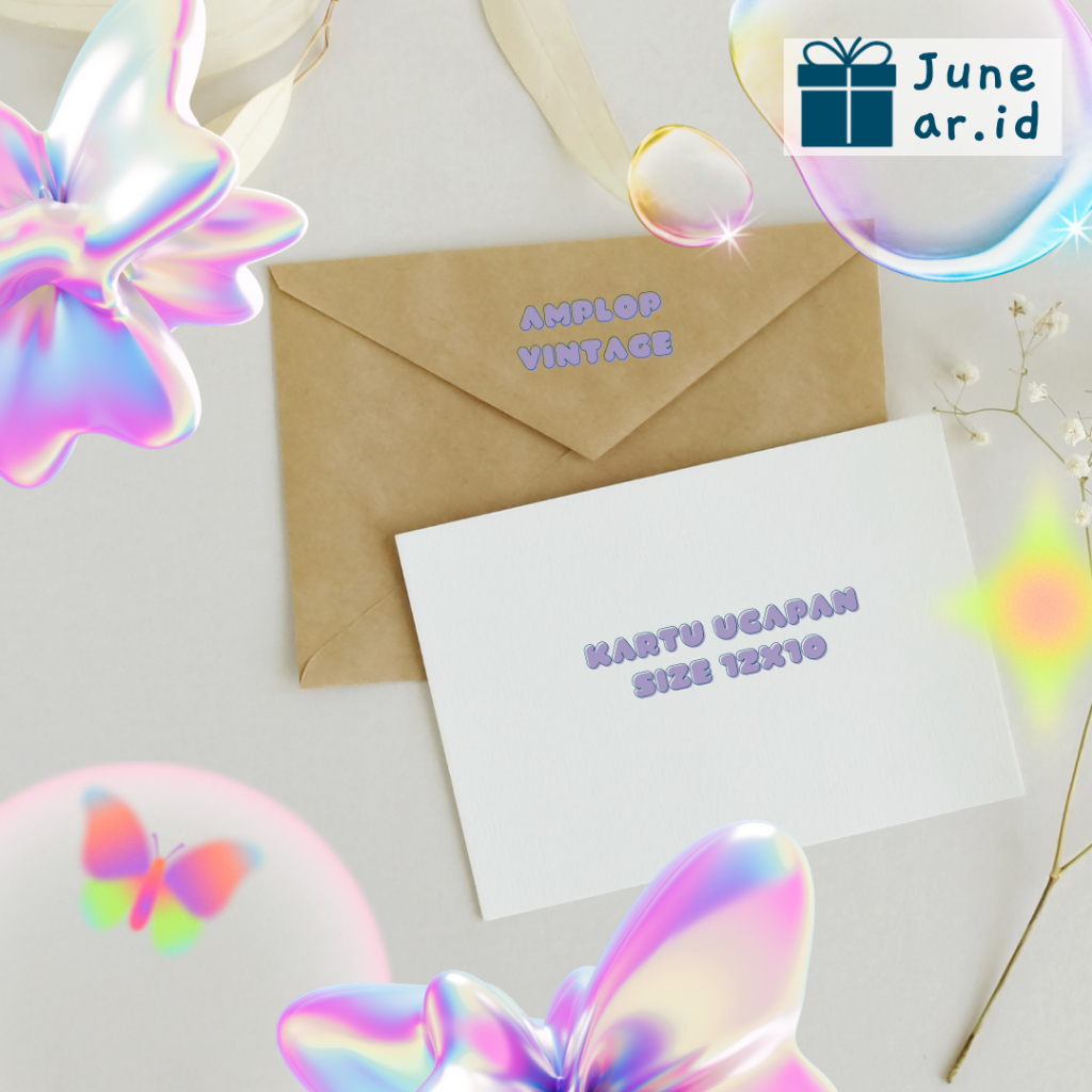 JUNEARID - Amplop Rustic Dan Kartu Ucapan Vintage