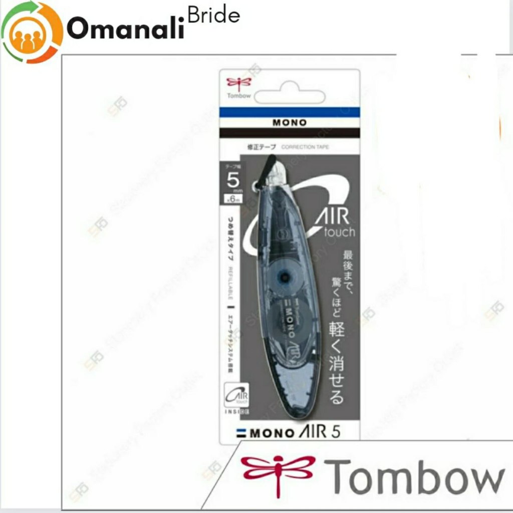 

Correction Tape Tombow Mono Air Refillable Pen Style 5 mm x 6mm - Merah Muda