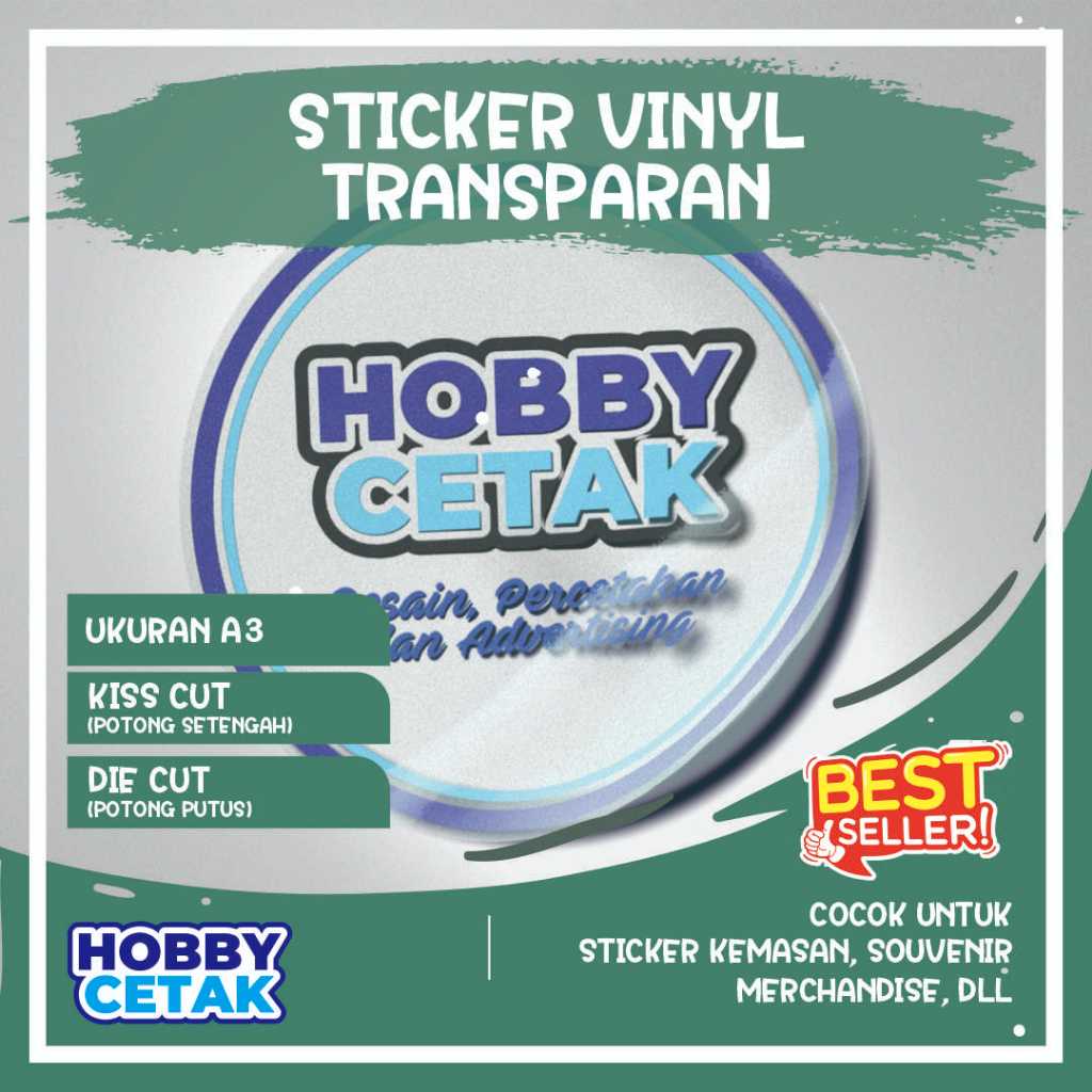 

Cetak Sticker Vinyl Transparan Quantac Ukuran A3+ Desain Custom