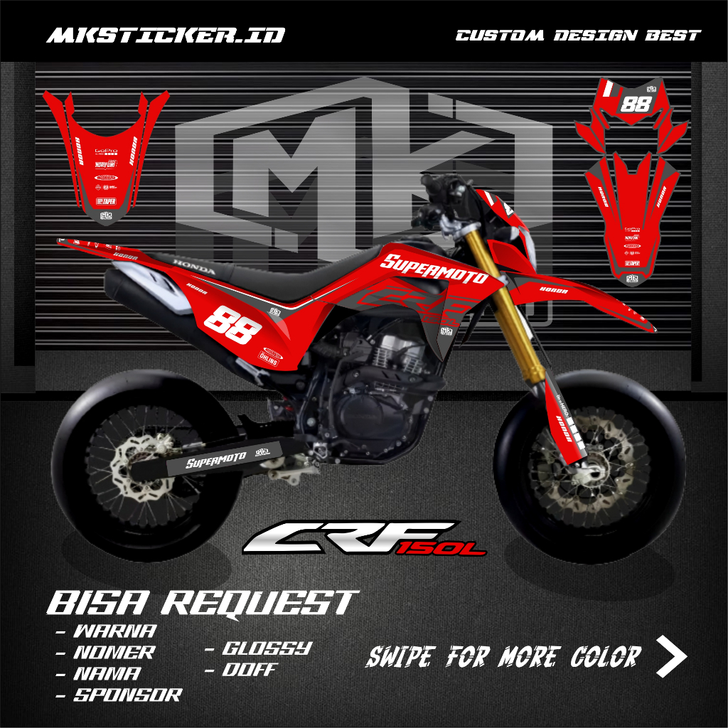 DECAL STICKER CRF 150L FULL BODY DECAL CRF 150L SIMPLE MINIMALIS 002