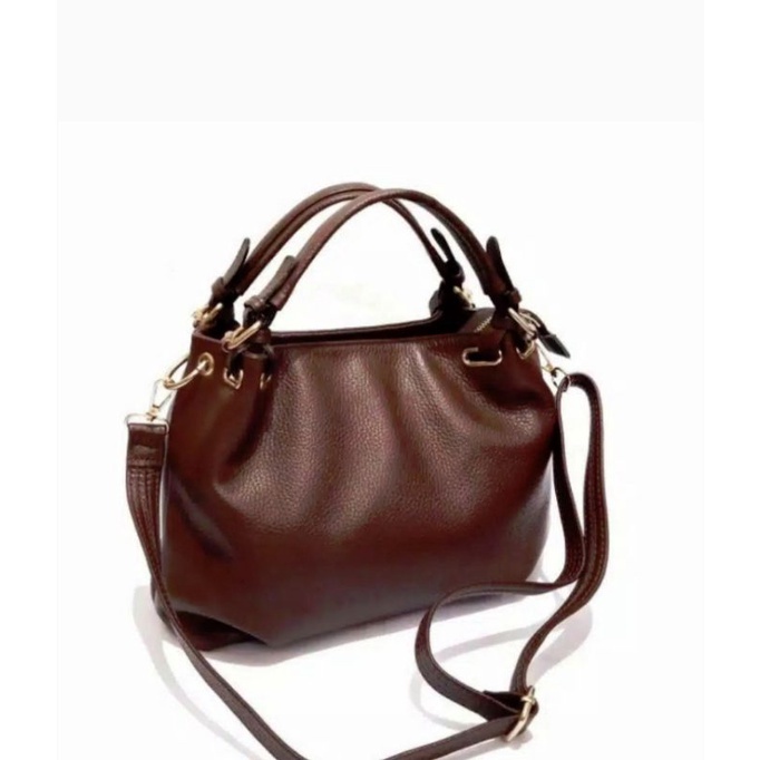 Tas selempang wanita Double Tali Kulit Sapi Asli motif jeruk