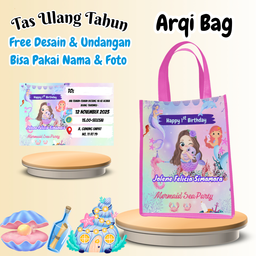 

Isi 80 Tas Ulang Tahun Anak Bingkisan Murah Cetak Foto Nama Karakter