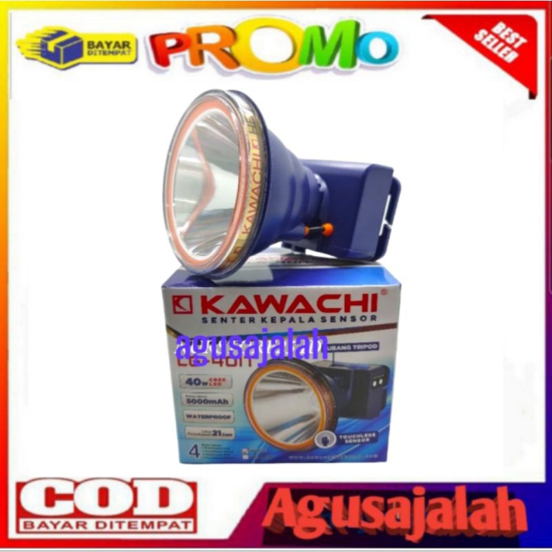 COD Senter Kepala 40 Watt Kawachi LG-401T Dengan Fitur Sensor  Headlamp Senter Kepala Super Terang