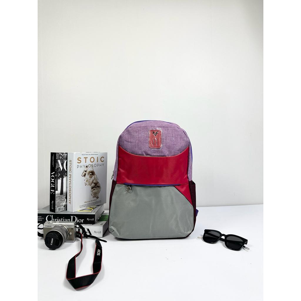 VILLY LOVE-0157 tas ransel kuliah kerja sekolah warna pink dan merah