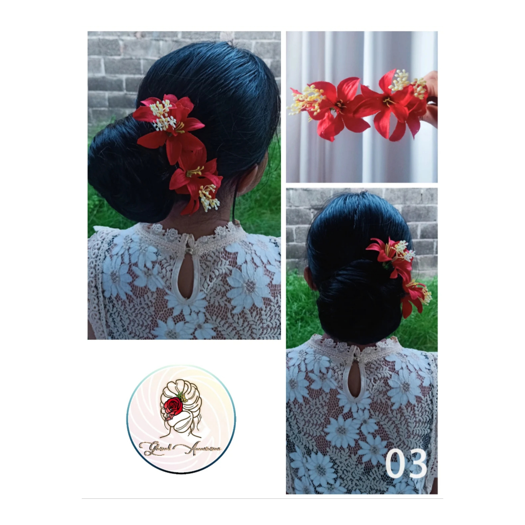 Hiasan Sanggul Rambut / Jepit Rambut Bunga / Sanggul Bunga