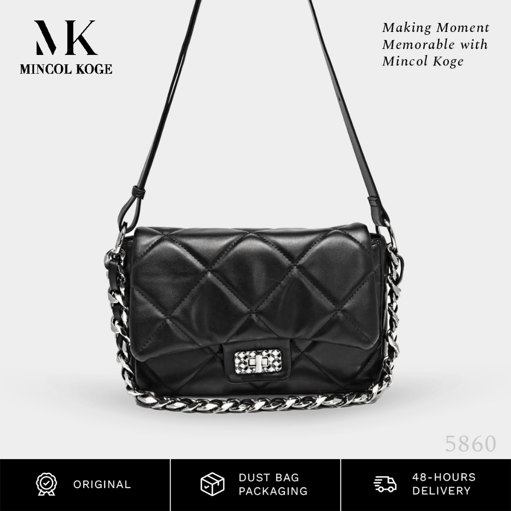MINCOL KOGE Tas Selempang Wanita Slingbag Bahan Kulit Tas Bahu Wanita Shoulder Bag - Chrissie (5860)
