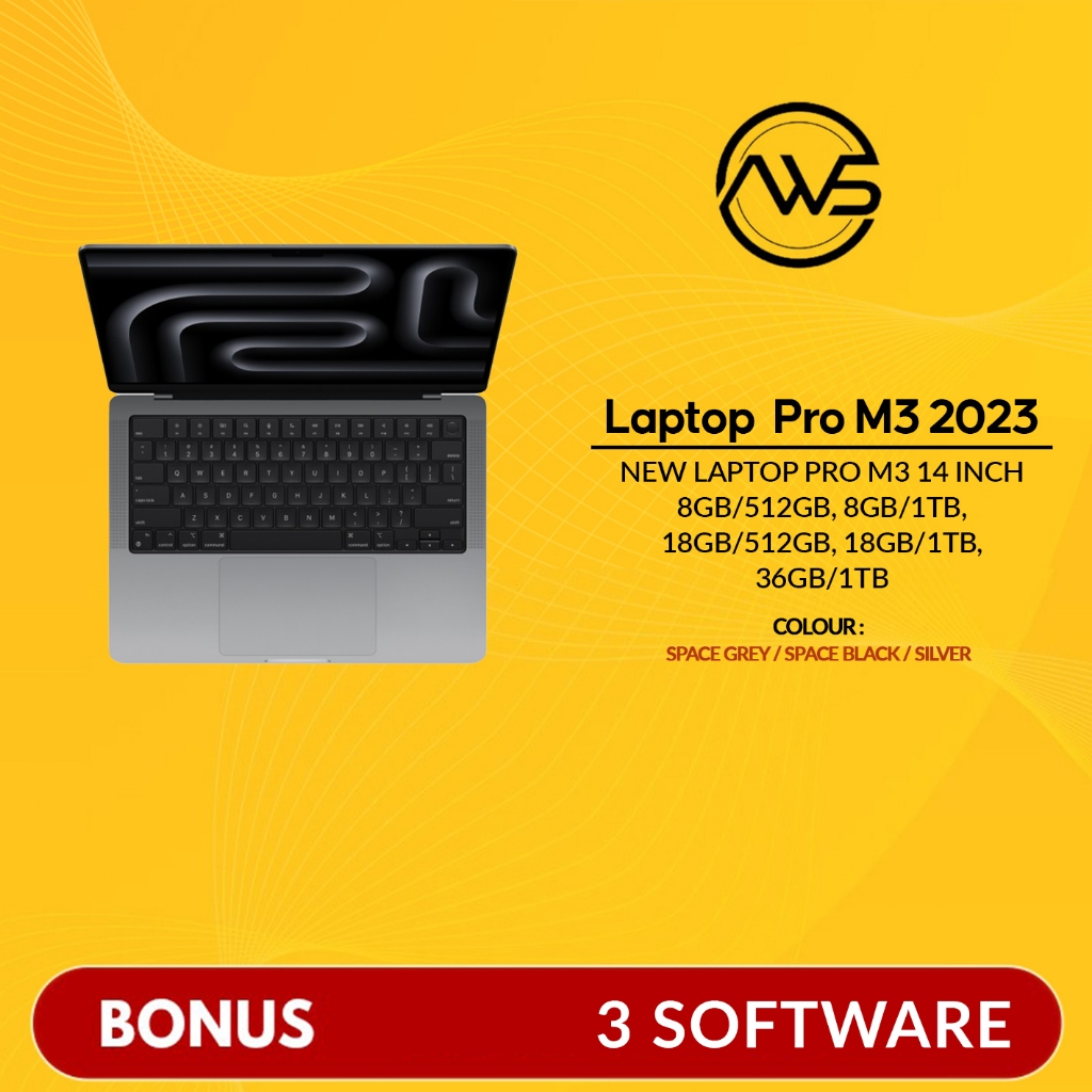 Laptop Pro 2023 M3 Pro Max 14 inch RAM 8/18/36GB SSD 512GB/1TB