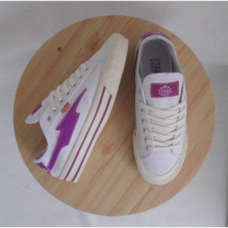 Sepatu Xternal - Sepatu Pria-Wanita Sneakers Mitterns Storm Low White Purple Original