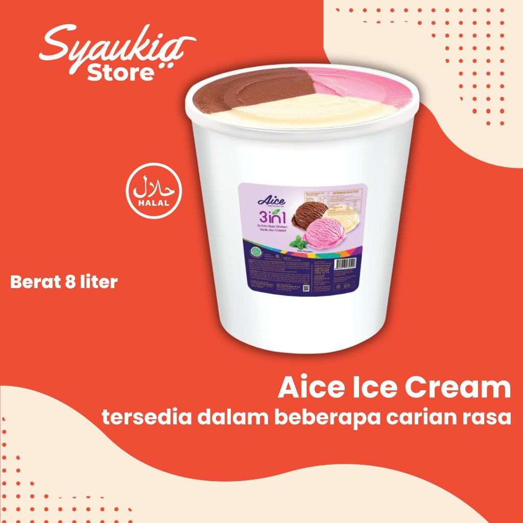 

Ice cream dari Aice isi 8 liter (5 Kg)