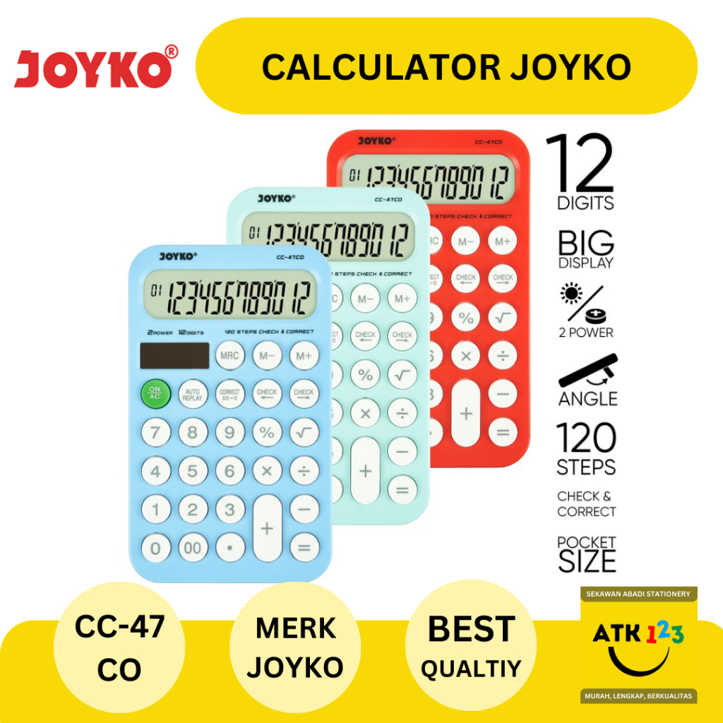 

Calculator Kalkulator Joyko CC-47CO 12 Digits Check Correct