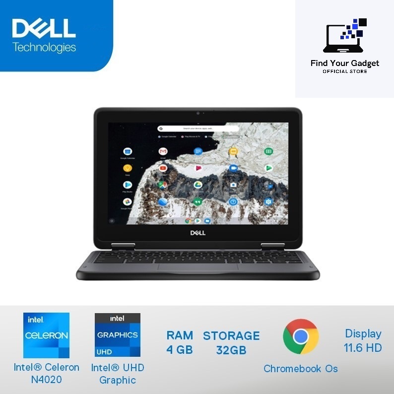 Laptop Dell Chromebook 3100 Touchscreen Non Touchscreen 4GB 32GB Chrome OS Baru Garansi Resmi Notebook Dell Chromebook