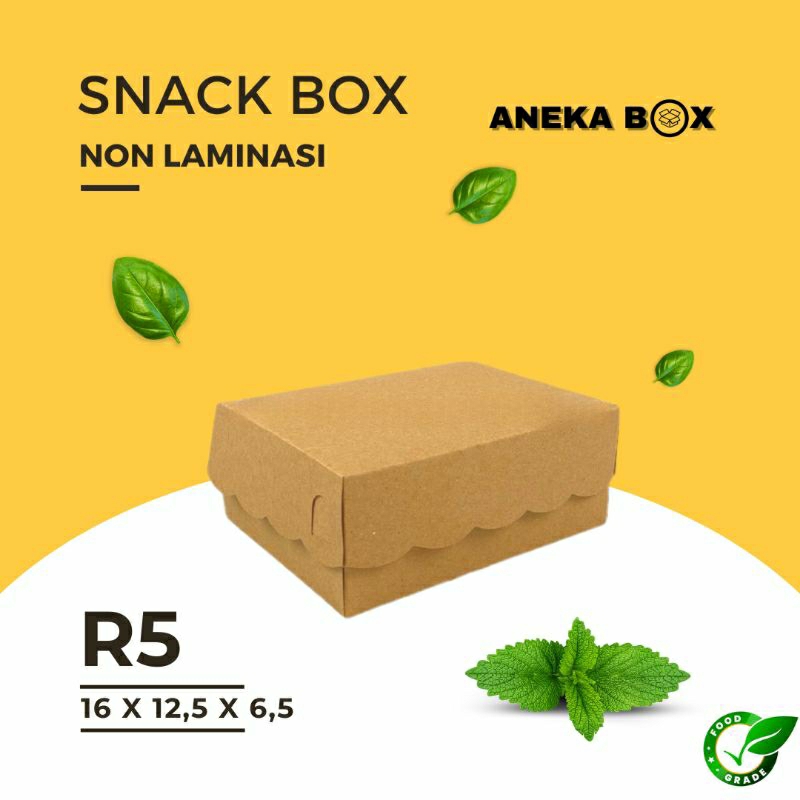 

ANEKA BOX - Dus Kue / Kotak Makan R5 16cm x 12cm x 7cm Kraft Cokelat