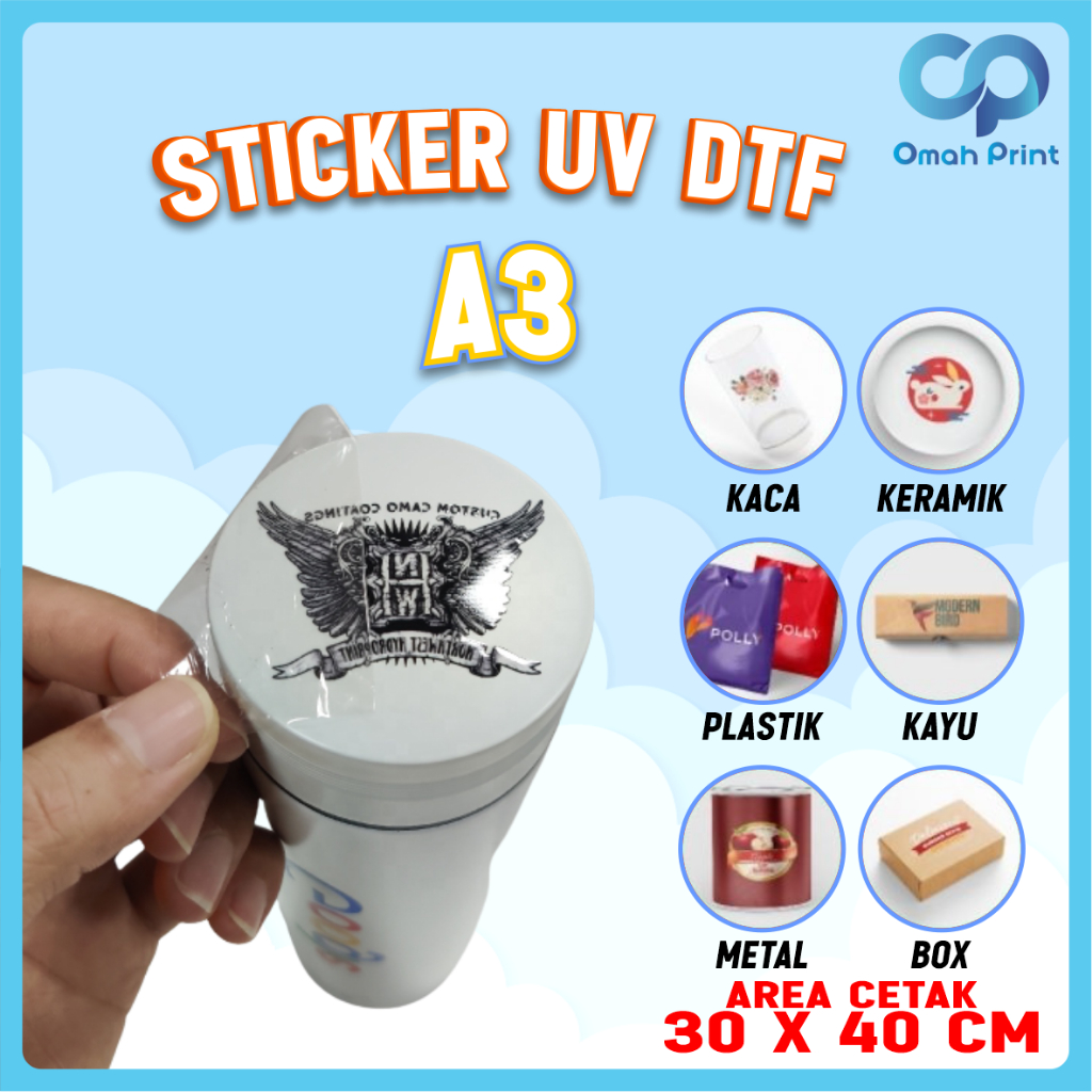 

Stiker DTF UV Custom A3 (30 x 40cm) | Stiker tahan air | Stiker custom termurah | Stiker waterproof