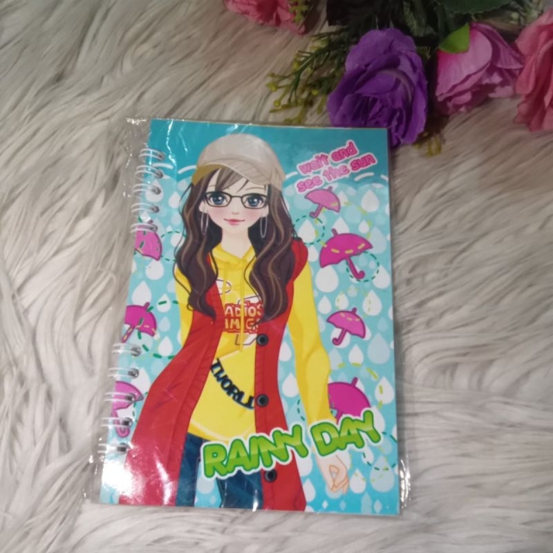 

Note book Atau diary motif Rainy day