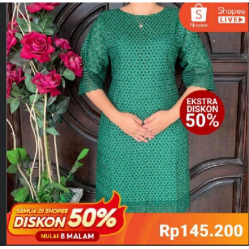 DF1 DRESS KATUN BOLONG/DRES KATUN BANGKOK WANITA