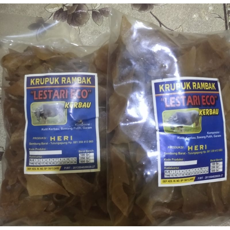 

Rambak kerbau mentah 500 gram produk tulungagung