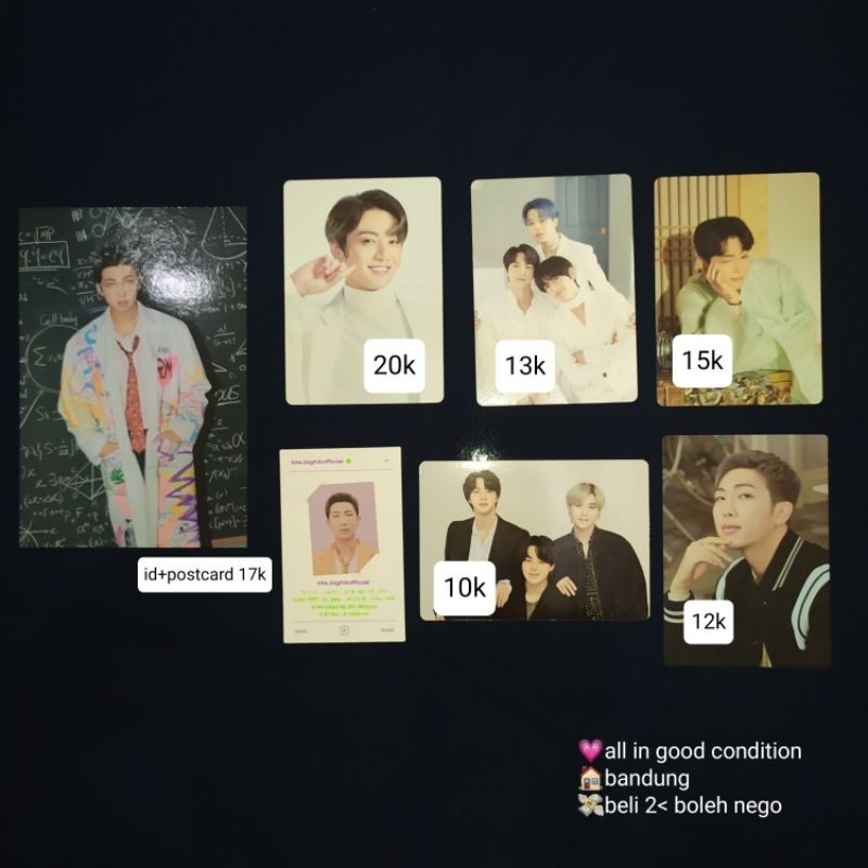 MPC BTS OFFICIAL JUNGKOOK UNIT DALMAJUNG BANGBANGCON PTD ON STAGE ID PHOTO POSTCARD NAMJOON RM SG22 