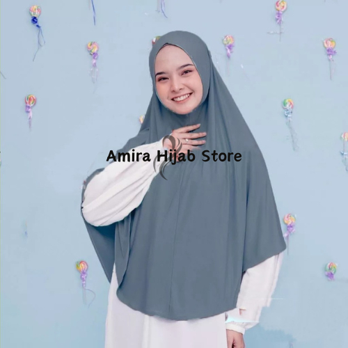 Jilbab Bergo Hamidah Malay Non PAD (XL) | Khimar Daisy Instan Bergo Malay Jersey (XL) | Kerudung Uku