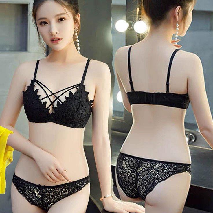 Lariiss1x1Wl Bra & Celana Dalam Wanita satu set Bahan Nylon Spandex Tanpa Kawat
