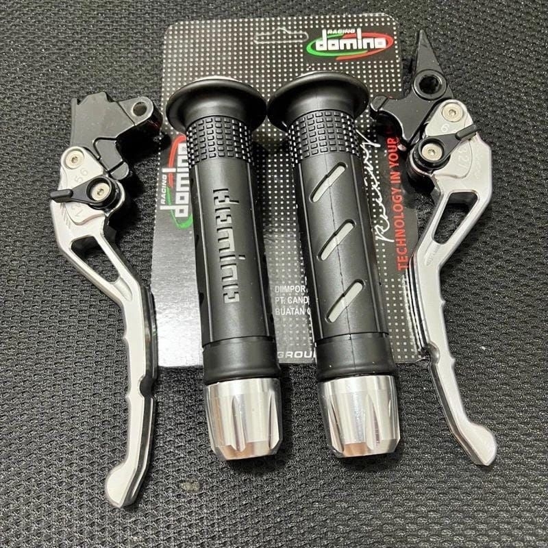 PAKET MURAH HEMAT VARIASI handle rem cnc plus handfat grip plus jalu cnc untuk universal motor beat 