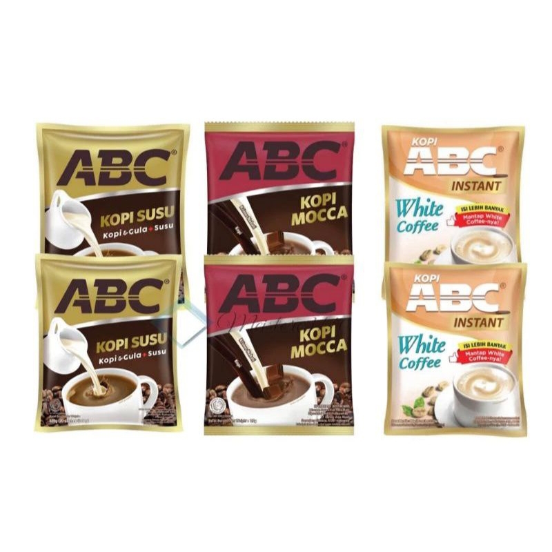 

KOPI ABC MOCCA, SUSU YG HARUM, WHITE COFFE 3 IN 1/Ready too FresCo-Kapal Api. ABC&KAPAL API MERK TERNAMA SEJAK LAMA