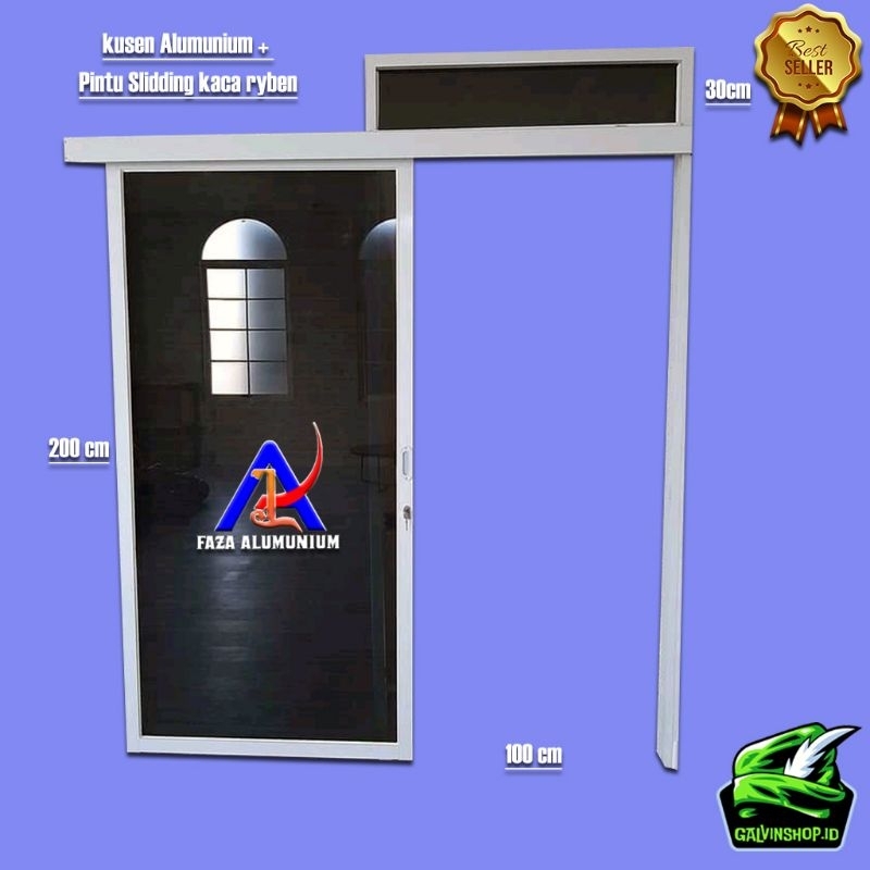 Kusen aluminium+pintu geser kaca