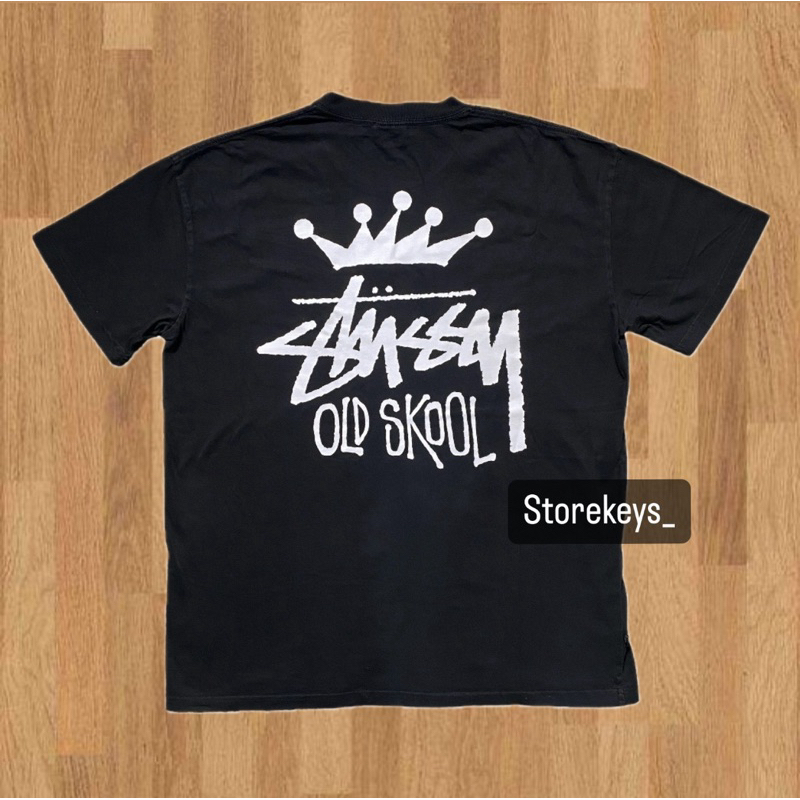 (FREE PAPPER BAG) KAOS STUSSY OLD SKOOL KAOS OVERSIZE UNISEX STUSSY FULLTAG