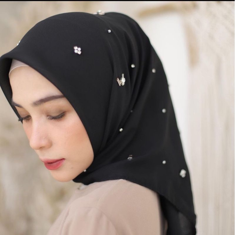 PART 2 RAYA SQUARE || HIJAB SWAROVSKI VOAL PARIS PREMIUM // HIJAB SEGIEMPAT PAYET SWAROVSKI