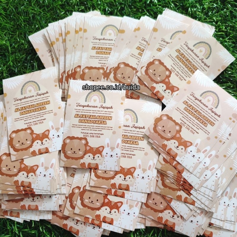 

Stiker Hangtag Label Kartu Ucapan sticker Tasyakuran Aqiqah dekorasi kemasan bingkisan hantaran hampers hiasan box dus nasi souvenir paperbag kotak kue bisa custom nama tulisan motif lucu