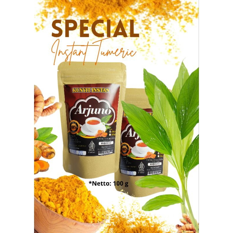 

Kunyit Instan Arjuno 100 gr | Kunyit Bubuk/Serbuk | Minuman rempah tradisional | Jamu | Wedang Rempah