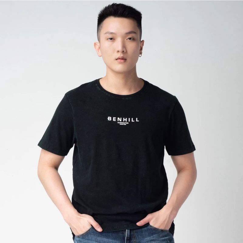 T-shirt Benhill Handcafted black unisex -kaos distro