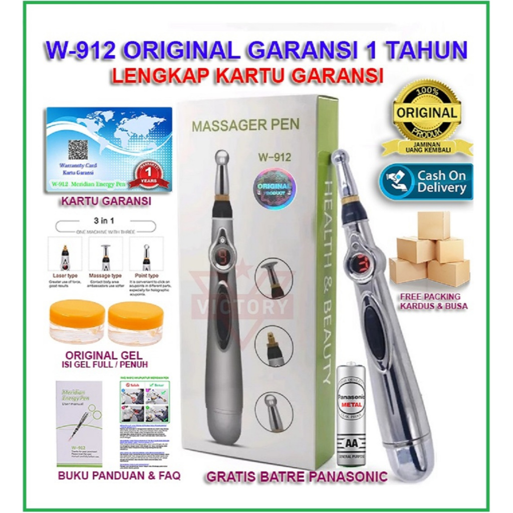 GARANSI 1 TAHUN W-912 ORIGINAL PENA AKUPUNTUR ELEKTRONIK AKUPUNTUR PEN MERIDIAN ENERGY PEN REFLEKSI