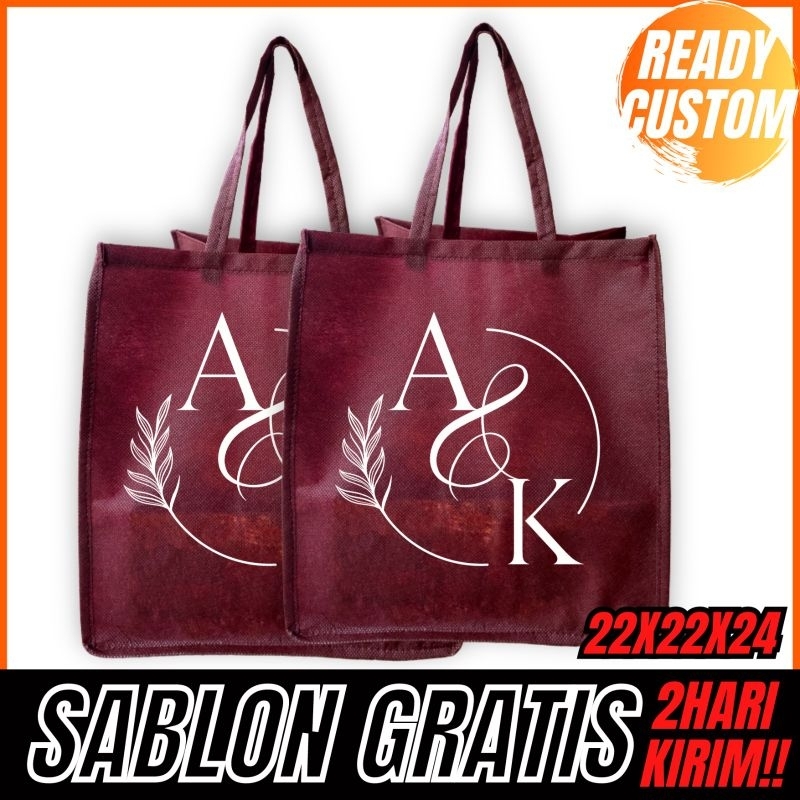

TAS HAJATAN SPUNBOUND MEWAH FREE SABLON TERMURAH TAS KOTAK NASI KSP 22x22x24 50 gsm