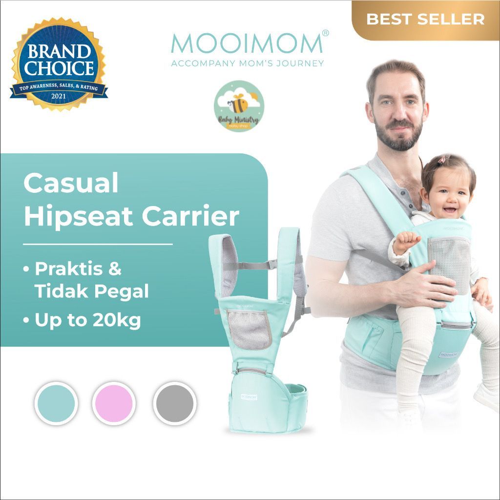 MOOIMOM Casual Hipseat Carrier Gendongan Bayi (BABY MINISTRY) Mooimom Basic Compact Hipseat Carrier 