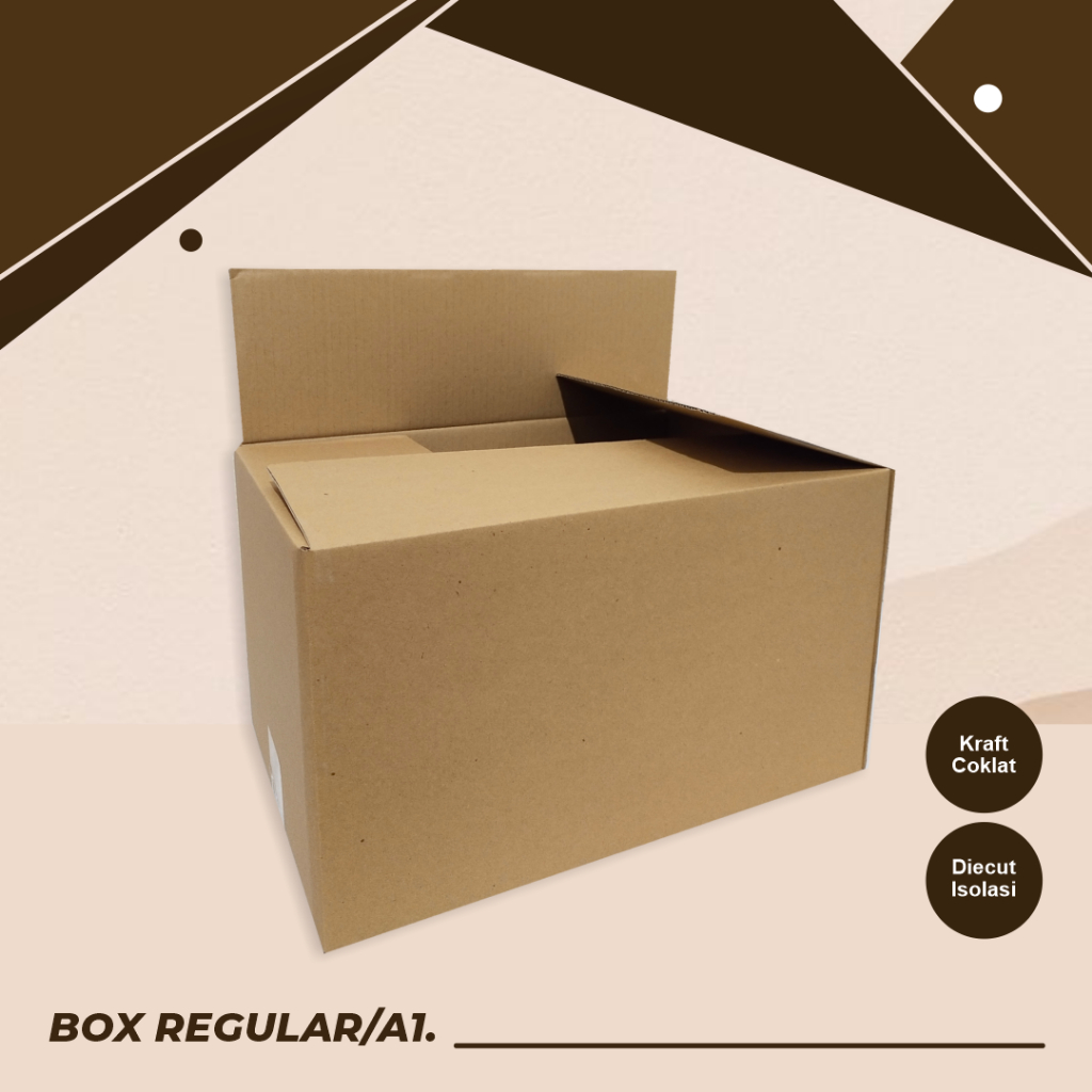 KARDUS/BOX A1 POLOS UK. 39 x 23 x 26 cm - A1/Box kemasan/kardus polos/Box SF/Kardus plos/Kardus snac