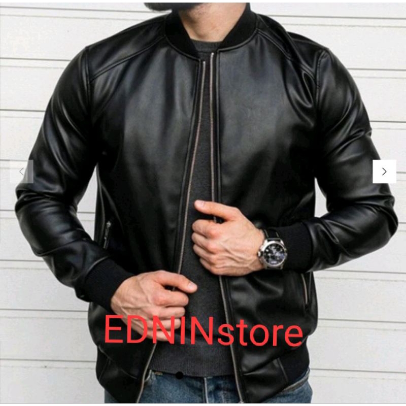 JAKET BOMBERS PRIA semi kulit jaket unisex model kekinian