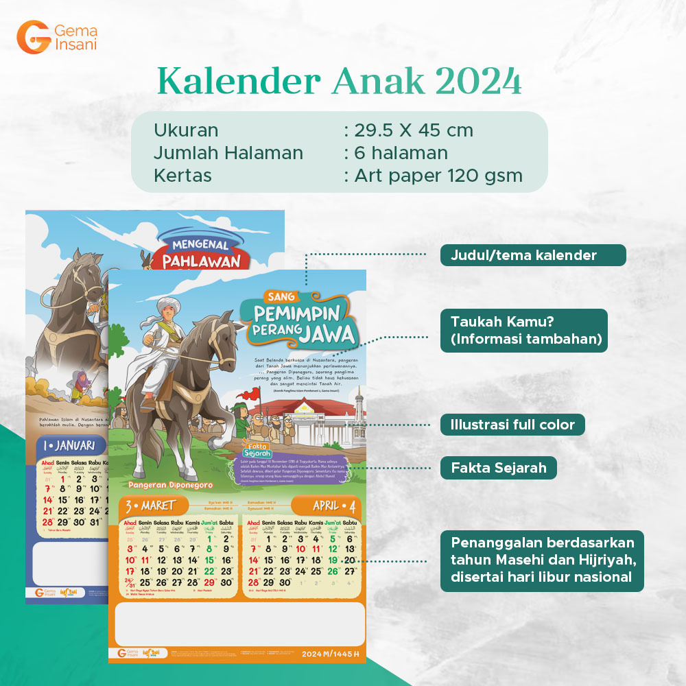 

Kalender Anak Tahun 2024 Kalender Dinding Kalender 2024 Terbitan Gema Insani Terbaru Bisa COD Bayar di Tempat