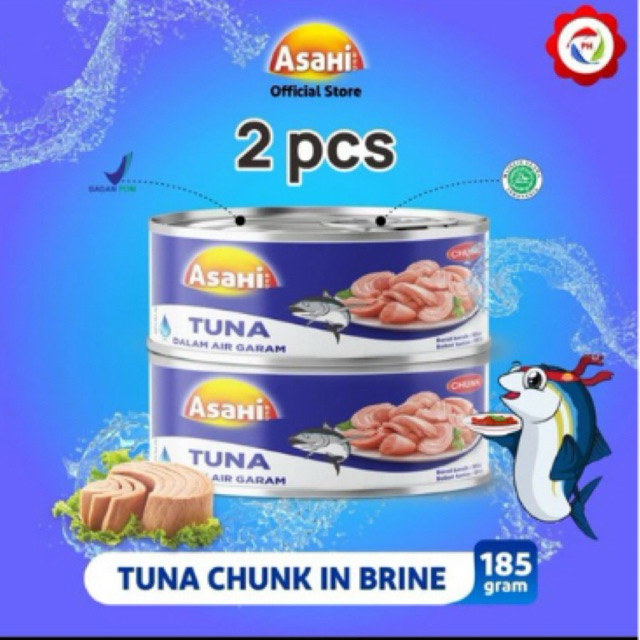 

Asahi Tuna Chunk In Brine 185gr - isi 2pcs