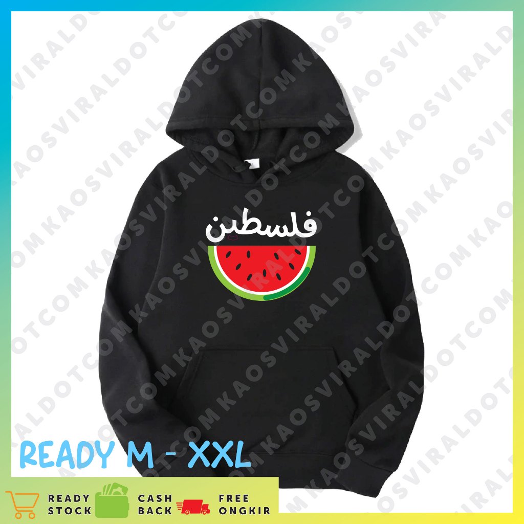 JACKET HOODIE WATERMELON PALESTINE / SEMANGKA PALESTINE HOODIE DISTRO UNISEX